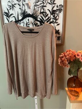 Banana Republic Beige Lightweight Long Sleeve Stretchy Tunic Length Top Large